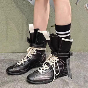 Zapatos de Mujer 2025, Nuevas Botas de Moda con Cordones, Plataforma Oculta y Tacón Bajo de Ante y Piel Vacuna - Product Image 2