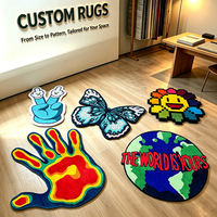 Tapis fait main tufté à la main de qualité supérieure, forme personnalisée, motif papillon Y2K, tapis décoratif tendance streetwear pour la maison