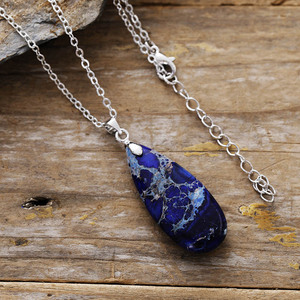 Colgante de sedimento marino de jaspe, joyería Bohemia, Latón chapado en oro para aliviar la ansiedad, Equilibrio Energético y meditación, venta al por mayor - Product Image 2