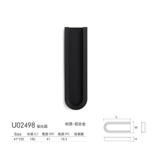 Loquet dissimulé à longue poignée coulissante pour tiroir, style moderne, sans fente, en aluminium, pour porte d'armoire, armoire, commode, chambre, hôtel, cuisine - Product Image 6