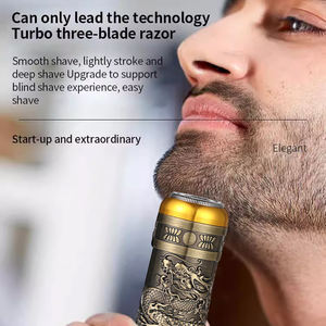 Máquina Recortadora de <span class=keywords><strong>Barba</strong></span> Portátil y Recargable <span class=keywords><strong>para</strong></span> Hombre, Cuerpo de Metal de Una Sola Cuchilla y Afeitadora Eléctrica Facial <span class=keywords><strong>para</strong></span> Hombre - Product Image 5