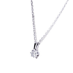 Collar Tianyu con Moissanita, Simple y Elegante, Hecho de Plata de Ley 925 Chapada en Platino de 18K, Unisex - Product Image 2