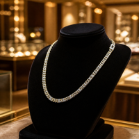 Collier chaîne cubaine en laiton plaqué or blanc et rhodium bicolore, avec zircon pavé et fermoir noir effet goutte d'huile, bijou de luxe tendance, cadeau