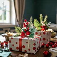 2026 Neuerscheinung 24cm Langlebige Grüne Rote PE-Tannennadeln Weihnachtsbaum-Deko Picks Beeren Weihnachtsschmuck Fröhlicher Baum Feiertagsdekoration