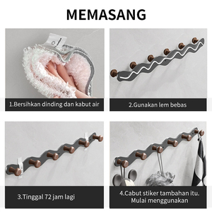 Pano.V Creative Porte-manteau mural en fer ondulé non perforé pour salon, chambre et maisons modernes - Product Image 5