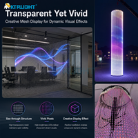 Écran LED flexible en maille pour extérieur P50 Germany Projects, IP68 étanche, transparent, pour façade de bâtiment, affichage en grille de pixels