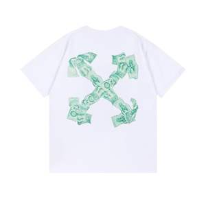 Camiseta de algodón puro con estampado de flechas de nuevo estilo, holgada y casual, de verano, de manga corta para hombre y mujer - Product Image 2