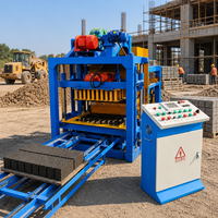 Machine automatique de fabrication de blocs de béton par vibration QTJ4-25, machine à briques creuses, pavés et bordures en béton, machine à blocs de ciment avec PLC