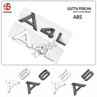 Lettres et chiffres 3D chromés noirs brillants pour A3 A7 A8 Q7 A5 A6 A4 Q2 Q3 Q5 – Emblème, plaque signalétique, badge, autocollant pour coffre de voiture