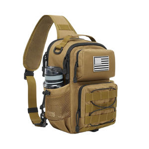 Tactical Fashion Sling Bag for Unisex Molle Crossbody Shoulder <b>Pack</b> Detachable Strap 20-36L <b>Waterproof</b> Polyester Lining Zipper - Product Image 1