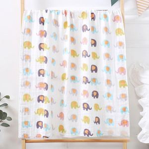 Lingettes pour bébé 110 x 110 cm, coton dessin animé, mousseline de coton pour nouveau-nés, couverture d'emmaillotage, serviettes de bain - Product Image 4