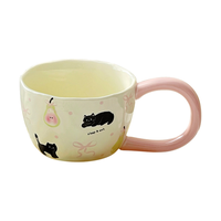 Mug en céramique chat mignon aux grandes oreilles 300 ml – Tasse à café et à eau de haute qualité pour couple, compagnon quotidien à la maison, cadeau de fête, couleur et logo personnalisables