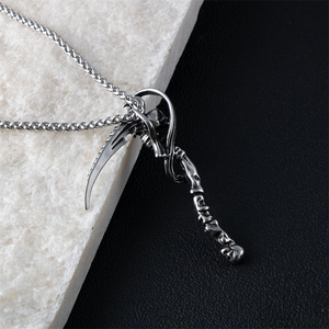 Nuevos accesorios <span class=keywords><strong>de</strong></span> joyería <span class=keywords><strong>de</strong></span> acero inoxidable para hombres, collar con colgante <span class=keywords><strong>de</strong></span> calavera hoz con reliquias <span class=keywords><strong>de</strong></span> <span class=keywords><strong>la</strong></span> <span class=keywords><strong>muerte</strong></span> - Product Image 5