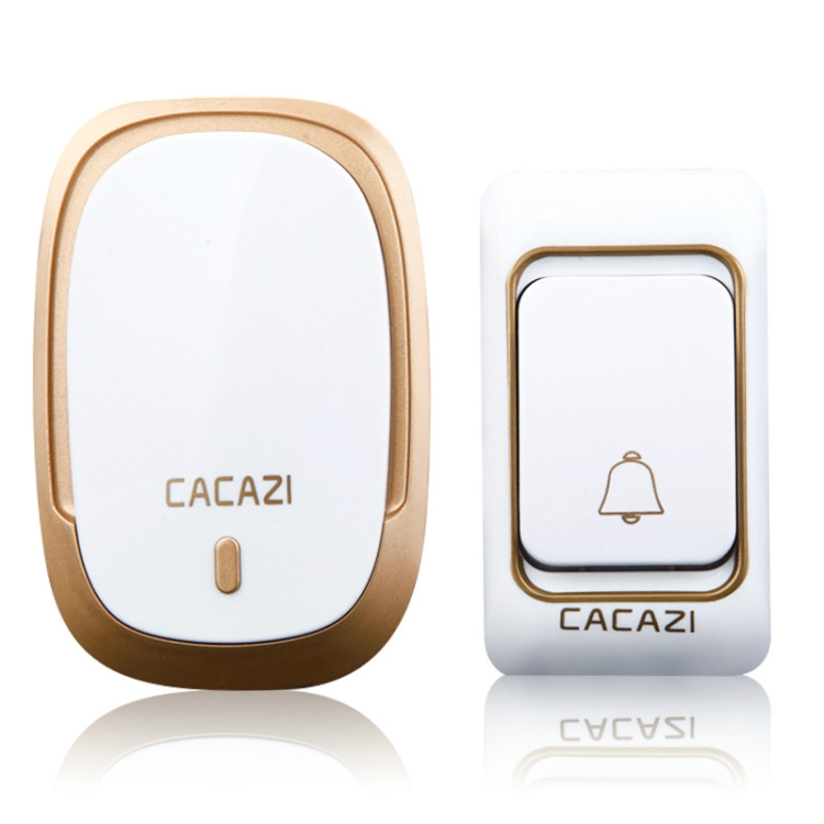 CACAZI K01 1 Button 1 Receiver AC Intelligent Domestic Doorbell Wireless Calling Device 200 Meters without Battery