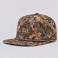 Casquette Snapback à Visière Plate, Camouflage Feuille de Chêne Marron, Patch PVC Imperméable, Cordon, 5 Panneaux, Perforations Laser, pour Golf et Chasse, Homme Femme