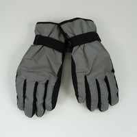 Gants de ski personnalisés pour hommes imperméables et réfléchissants avec paume en cuir antidérapante pour l'hiver
