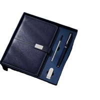 Ensemble cadeau promotionnel personnalisé avec logo, style couverture rigide, ensemble de journal en cuir PU A5, carnet en acier inoxydable, stylo