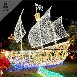 Luz LED de ambiente para paisajes, modelo de vehículo con motivo 3D de avión, decoración temática metálica para festivales a gran escala - Product Image 3