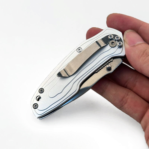 มีดพกพาขนาดเล็กแบบ EDC ด้ามอลูมิเนียม ใบมีดสแตนเลสทรง Drop Point พร้อมคลิปหนีบกระเป๋า - Product Image 5