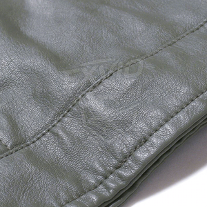 Veste en cuir PU gris pour homme, col rabattu, fermeture éclair, coupe ajustée, style motard, vêtement d'automne - Product Image 6