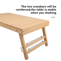 Table de pique-nique pliable portable en bois de hêtre de conception japonaise KingGear pour le camping en plein air