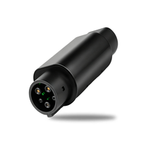 Adaptateur de charge EV 32A Type 2 vers Type 1 J1772, convertisseur compact avec boîtier noir pour utilisation en voyage en voiture électrique