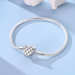 MULA 17-20CM 925 in <span class=keywords><strong>argento</strong></span> Sterling Love Cross Snake braccialetto originale classico fai da te gioielli Charm <span class=keywords><strong>bracciale</strong></span> per donne ragazze zircone - Product Image 3