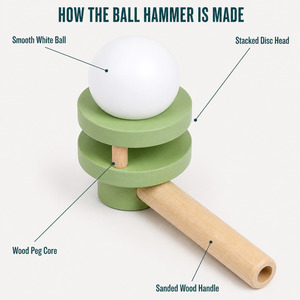 Martillo de Madera con Bolas <span class=keywords><strong>para</strong></span> Niños, Juguete de Aprendizaje Temprano, Color Personalizado OEM - Product Image 3