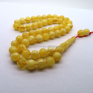 Handmade Bracelet Yellow Resin <strong>Red</strong> Thread <strong>String</strong> Bracelets Islamic Rosary Muslim Sibha Resin Rosary - Product Image 6