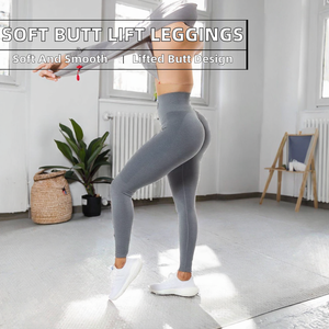 กางเกงเลกกิ้งโยคะ/ออกกำลังกาย เนื้อผ้านุ่มลื่นแบบถัก ยืดหยุ่นสูง เอวสูง ผลิตจากผ้าสแปนเด็กซ์/ไนลอน ยกกระชับสะโพก ไร้ตะเข็บ - Product Image 2