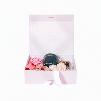 Boîte pliante magnétique en carton recyclable laminé brillant avec logo personnalisé, emballage de luxe pour cadeau de mariage