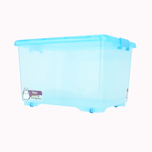Factory made Plastic Storage Box With Wheels Colorful Transparent Storage Container