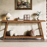 Table console de style farmhouse avec rangement, table d'appoint industrielle pour entrée, couloir, salon