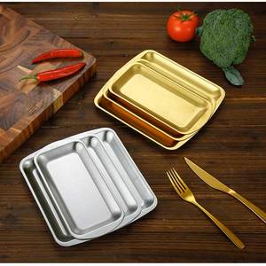 Barbecue <strong>Desserts</strong> Fruit Japanese Sushi Flat Plates <strong>Square</strong> Food <strong>Trays</strong> Stainless Steel 201/304 Dishes and Dinner Plates - Product Image 6
