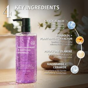 Shampoo antipelliculaire apaisant pour les démangeaisons, marque privée, nettoyage des cheveux, perle, rafraîchissement du <span class=keywords><strong>cuir</strong></span> <span class=keywords><strong>chevelu</strong></span>, apaisant, hydratant, pour cheveux sensibles - Product Image 3