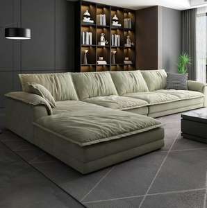 Sofa Kain Modern Mewah dengan Chaise Ottoman untuk Hotel, Villa, Ruang Tamu, Kamar Tidur, Sofa Modular Bentuk L Sudut - Product Image 5