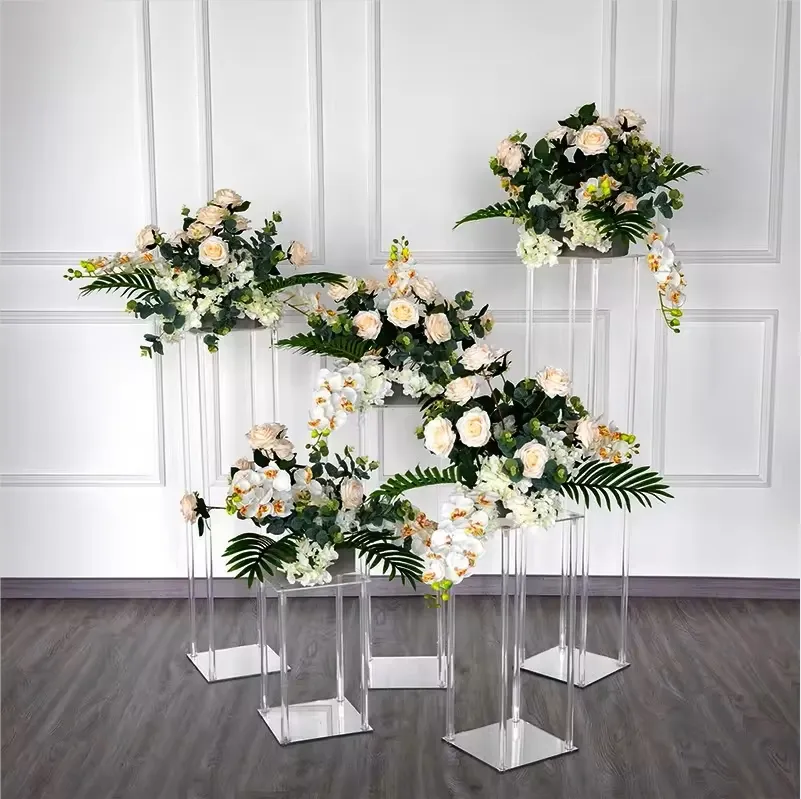 Crystal Acrylic Flower Stand Wedding Decoration Acrylic Centerpiece Flower Stand Acrylic Table Centerpieces