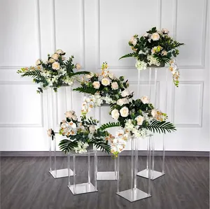 Kristal Acryl Bloem Stand Bruiloft Decoratie Acryl Middelpunt Bloemstandaard Acryl Tafel Centerpieces