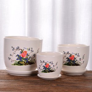 Blanco al aire libre jardín planta contenedor de cerámica al por mayor maceta - Product Image 5