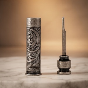 JIFENG JF-YD008 Regalo per Amanti delle Pipa, Stile Vintage, Design Personalizzato con Incisione, Resistente Tamper per Pipa in Metallo Ottone Satinato - Product Image 1