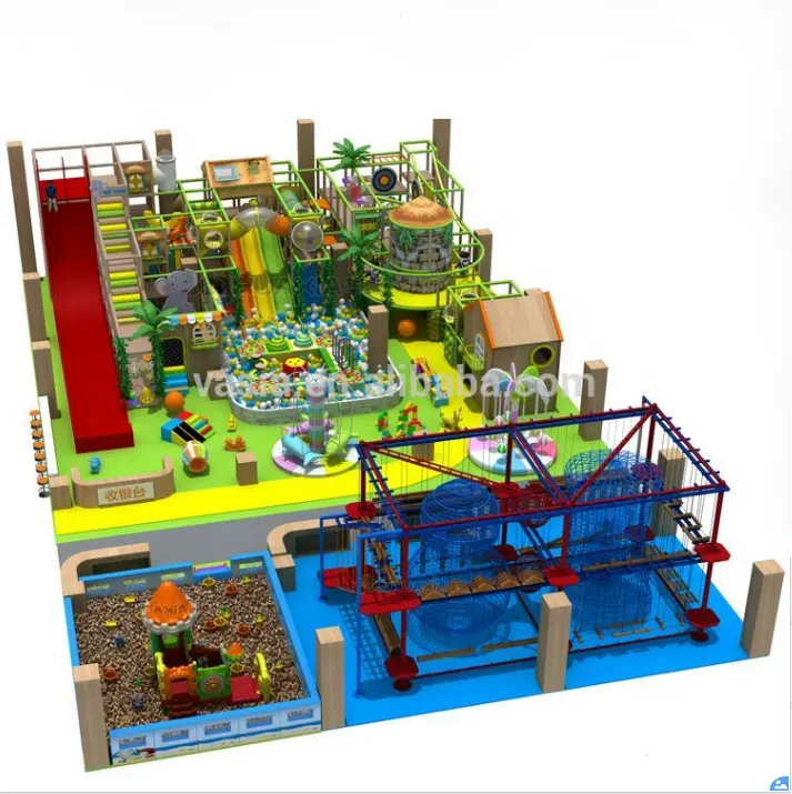 Gioco per bambini parco di divertimenti e di serie della giungla parco giochi al coperto commerciale uso attrezzature parco giochi
