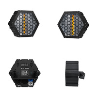 Projecteurs de scène hexagonaux rétro en métal, LED Pixel Blinder avec émetteur DMX sans fil, éclairage de fond plat 200W pour DJ, bars et événements.