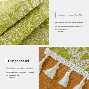 <span class=keywords><strong>Tovaglia</strong></span> Decorativa in <span class=keywords><strong>Cotone</strong></span> con Motivo a Foglie, Stile Lussuoso e Raffinato, Forma Allungata - Product Image 4