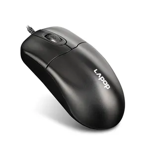 Black USBLAPOP WM10 Wired Office Mouse Rubber Roller ABS Plastic Durable Comfortable Grip Ergonomics Mouse