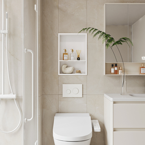 Niche de <span class=keywords><strong>douche</strong></span> moderne en acier inoxydable blanc mat à double couche avec <span class=keywords><strong>angle</strong></span> de 92 pour un drainage rapide. - Product Image 3