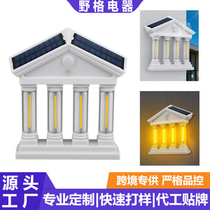 Lampe murale solaire à détection de mouvement humain, style européen, lumière décorative LED pour cour extérieure - Product Image 3