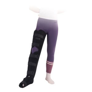 Attelle cuisse-cheville avec support multi-bandes en aluminium, réglable par Velcro, unisexe - Product Image 1
