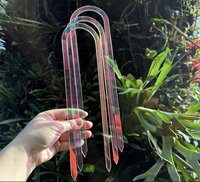 Trellis Akrilik Pelangi Warna-warni Bentuk U 12 Inci untuk Tanaman Hoya dan Tanaman Merambat