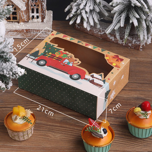 Boîte à biscuits en papier kraft de Noël avec doublure en aluminium, <span class=keywords><strong>carton</strong></span> cadeau <span class=keywords><strong>alimentaire</strong></span> pour bonbons, pour fêtes de fin d'année, emballage de pâtisserie - Product Image 4
