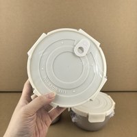 Conteneur de conservation alimentaire cylindrique en titane pur, hermétique, antibactérien, compatible micro-ondes, avec couvercle blanc cassé, design moderne
